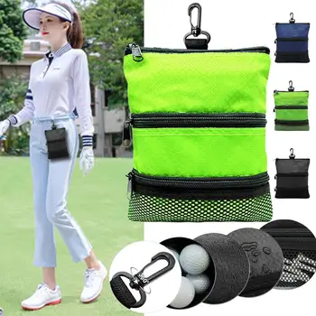 Портативная маленькая сумка для мячей для гольфа, мини-поясная сумка, сумка для мячей для гольфа с карабином на поясном ремне