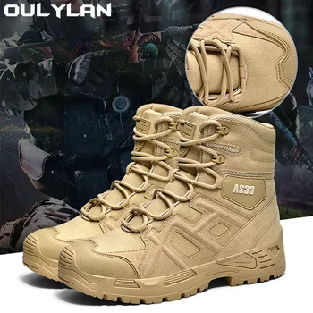 Походная тренировочная обувь Боевые ботильоны для пустыни Армейские тактические ботинки Мужские Летние Альпинистские Военные походные ботинки Мужские