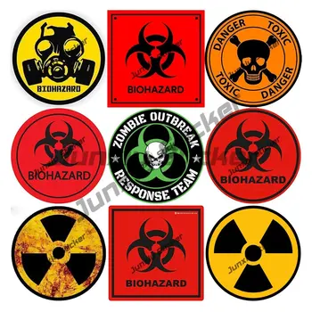 Предупреждающие радиоактивные наклейки, наклейки биологической опасности, этикетки биологической опасности, Забавные наклейки с царапинами на крышке, Предупреждающие наклейки, Забавные украшения