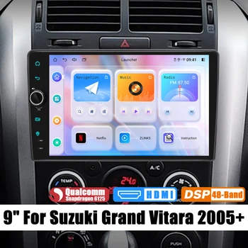 Радуясь 9-дюймовому сенсорному экрану Android, автомобильная музыкальная система, радио, стерео, мультимедийный плеер для Suzuki Grand Vitara 2005 + Встроенный HDMI