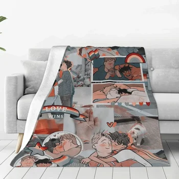 Романтическое Фланелевое одеяло с остановкой сердца, Ник Чарли, ЛГБТ, Яой, Мальчик, Любовное одеяло для постельных принадлежностей, легкое одеяло для спальни на открытом воздухе
