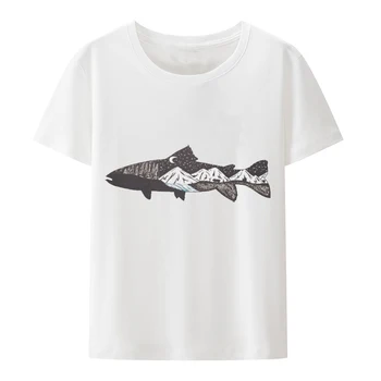 Рыбалка на горную форель Relax Sprots Новая летняя футболка с графическим рисунком Ofertas Забавная футболка для мужчин Одежда из аниме