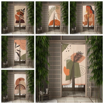 Скандинавская абстрактная дверная занавеска в стиле бохо, Линия минимализма Мордена, Богемная комната, кухня, японские перегородки, Входная полупрозрачная занавеска