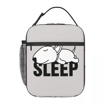 Спящий Бультерьер, Термоизолированные сумки для ланча, женские сумки для ланча с мультяшными животными, Сменная сумка для ланча для детей, Школьный ящик для хранения продуктов