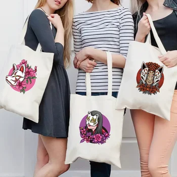 Сумки для покупок с двойным кошачьим принтом, холщовая сумка-тоут, женская сумка через плечо, экологичная сумка для хранения, Многоразовый Эко-шоппер для покупок, мужская
