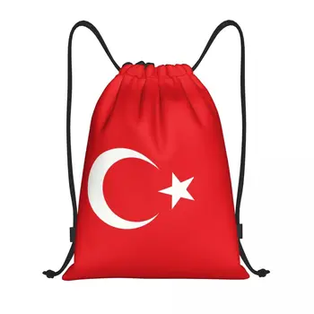 Сумки с завязками с флагом Турции, мужские и женские складные спортивные сумки для спортзала, патриотические тренировочные рюкзаки для хранения