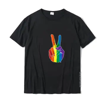 Футболка Pride Peace Sign с радугой, хлопковые топы, футболки, летние дизайнерские футболки на заказ