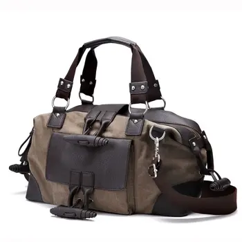 Холщовая мужская сумка через плечо в стиле ретро, спортивная сумка через плечо, винтажный рюкзак для путешествий большой емкости, багаж для багажа