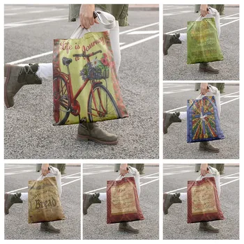 Холщовая сумка через плечо, сумка для хранения косметики, женская сумка для путешествий, ретро-модная сумка для покупок, холщовая сумка