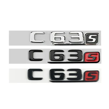 Черные 3D Хромированные Буквы Автомобиля Эмблема Багажника Клейкая Табличка Наклейки Для Mercedes C63S AMG W205 W204 Надпись Логотип Аксессуары