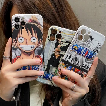 Чехлы для телефонов Bandai Anime One Piece для iPhone 14 15 pro 13 12 11 Max Luffy Zoro Soft Phonecase Coque