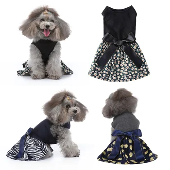Элегантное платье принцессы с цветами для маленьких собак, весенне-летние платья для собак, легкие платья для домашних животных для девочек и щенков