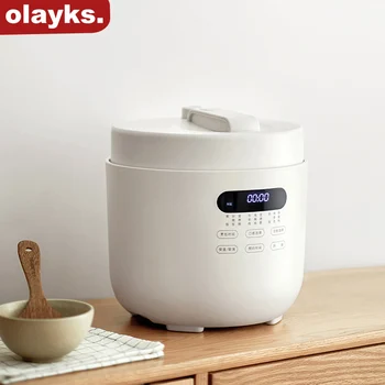 Электрическая скороварка Olayks с керамической глазурью и антипригарным покрытием, Многофункциональная рисоварка для домашней кухни, кастрюля для тушения мяса